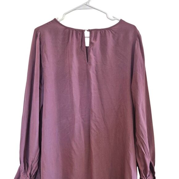 Ava & Viv Women's Mauve Rayon Long Sleeve Baby Doll Dress w Pockets - Picture 4 of 10